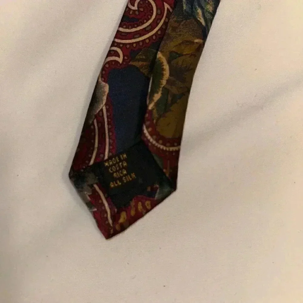2/$30 Karl Lagerfeld Floral Paisley Silk Tie Luxury Business Classic